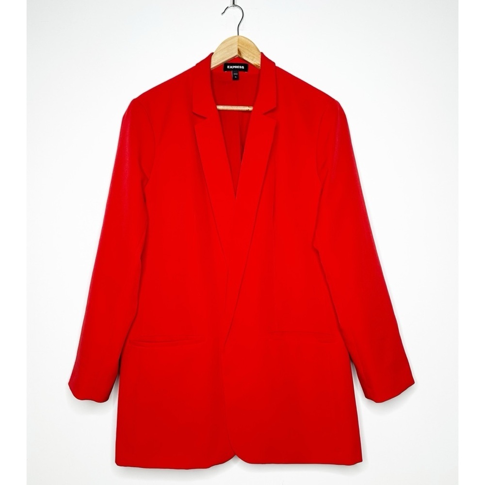 Express Red Open Front Longline Blazer Size XL
